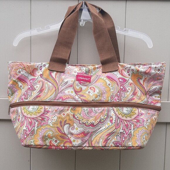 Longaberger Tote/Overnight Floral Expandable Shoulder Bag - Picture 1 of 8